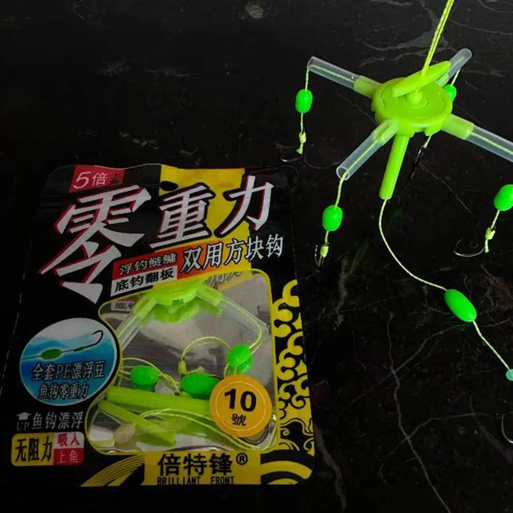 Anzuelos de cebo cuadrado de cinco garras de acero al carbono, método líder, aparejos colgantes, anzuelo con solapa, cebo de pesca, 3 uds. - imagen 2