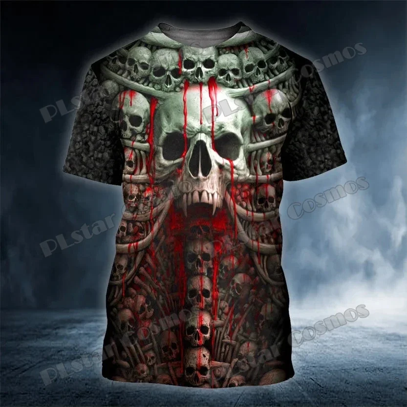 Camiseta de pesca TX312 calavera La Parca – Estampado 3D verano - imagen 5