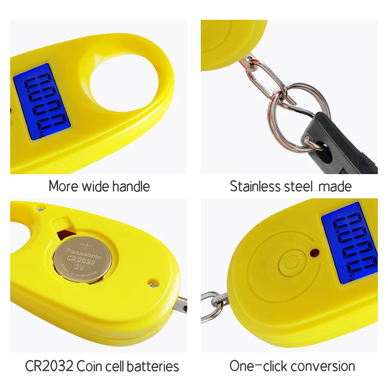 Agarre de pesca Clip de pescado Mini báscula electrónica digital con batería Agarre de labio de pescado de plástico Equipo de aparejos de viaje al aire libre Herramienta de mar - imagen 3