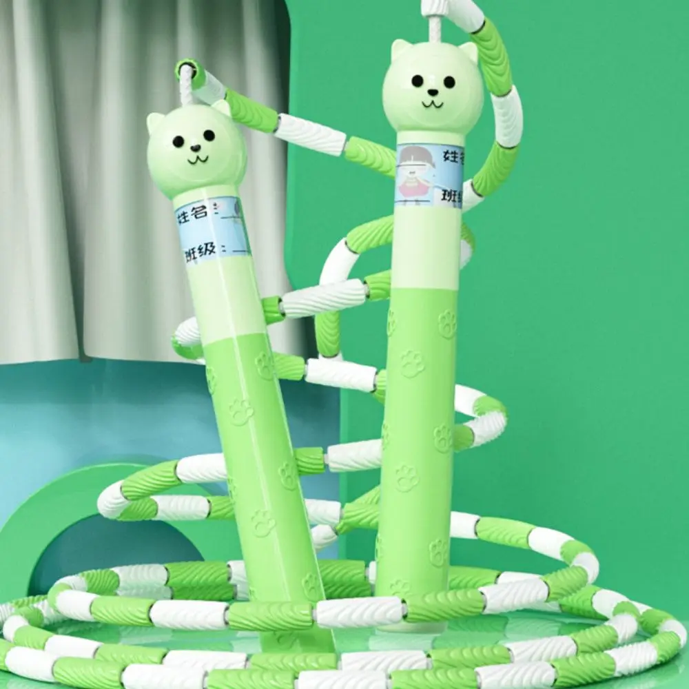 Cuerda para saltar con cuentas suaves para articulación de bambú, cuerda para saltar de Fitness segmentada de Color sólido de 2,8 m, cuerda deportiva profesional duradera para niños - imagen 4