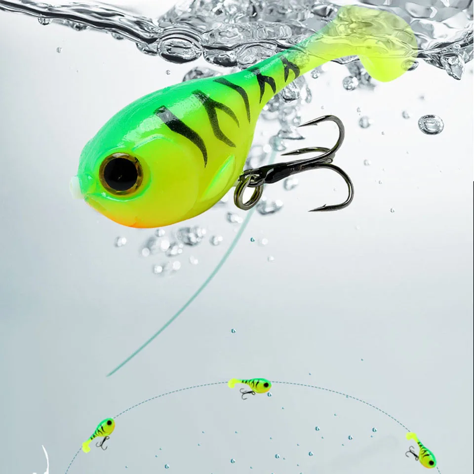 WALK FISH-señuelo blando para pez balón, 60mm, 9,7g, 1 Uds., cebo de silicona Artificial Deraball de alta calidad con anzuelo para todos los peces - imagen 3