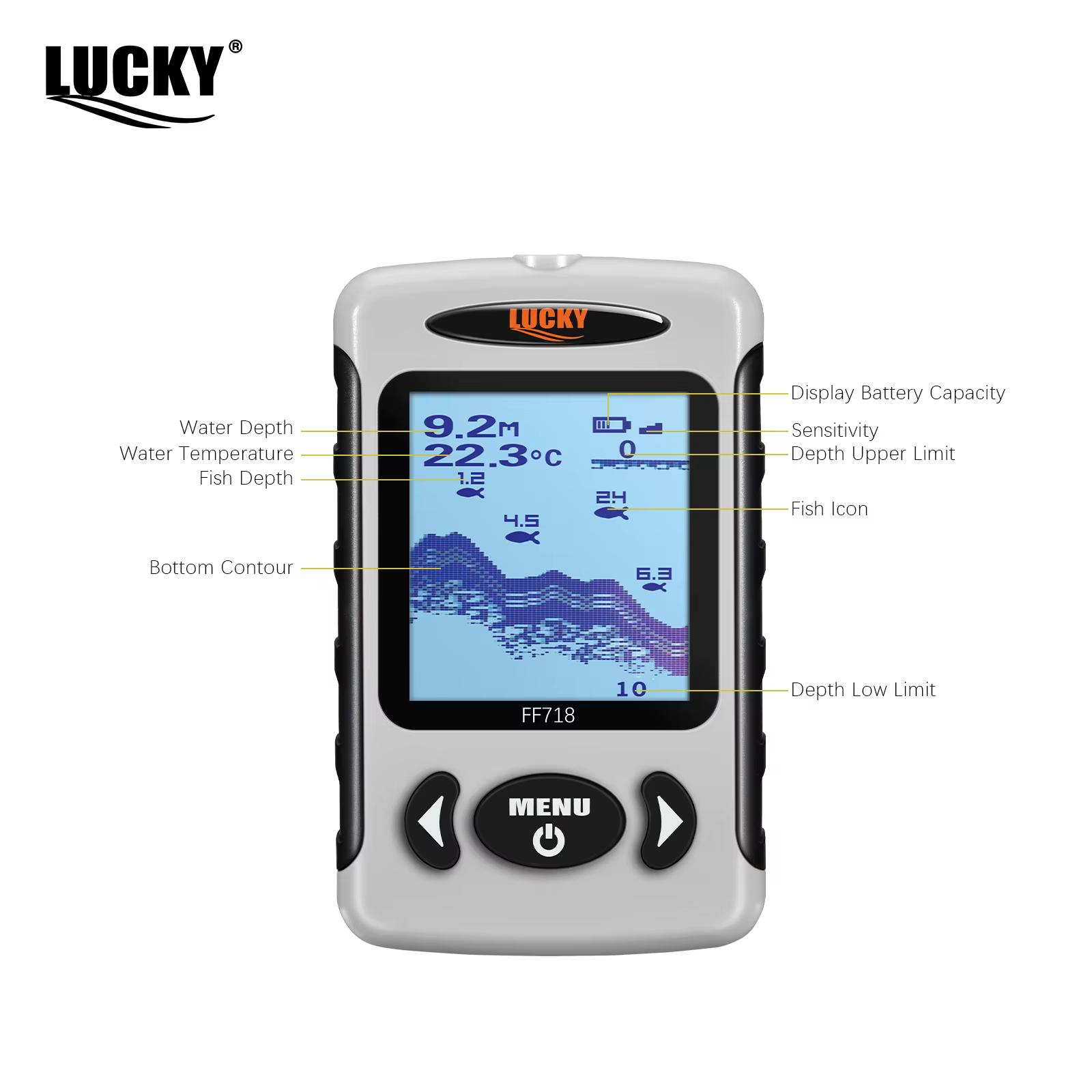 Lucky FF718D - Buscador de peces portátil con sonar dual - imagen 4