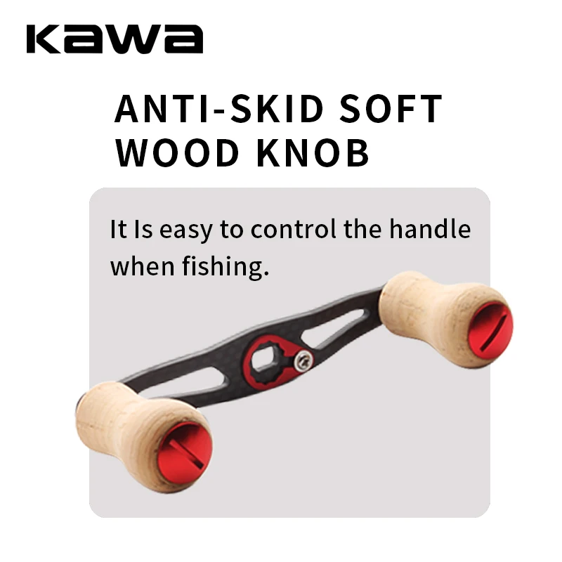 Kawa-mango de carrete de pesca de fibra de carbono con perilla de madera suave para D/A, agujero de Baitcasting, tamaño de 8x5mm, longitud de 105mm, bricolaje, 1 unidad - imagen 5