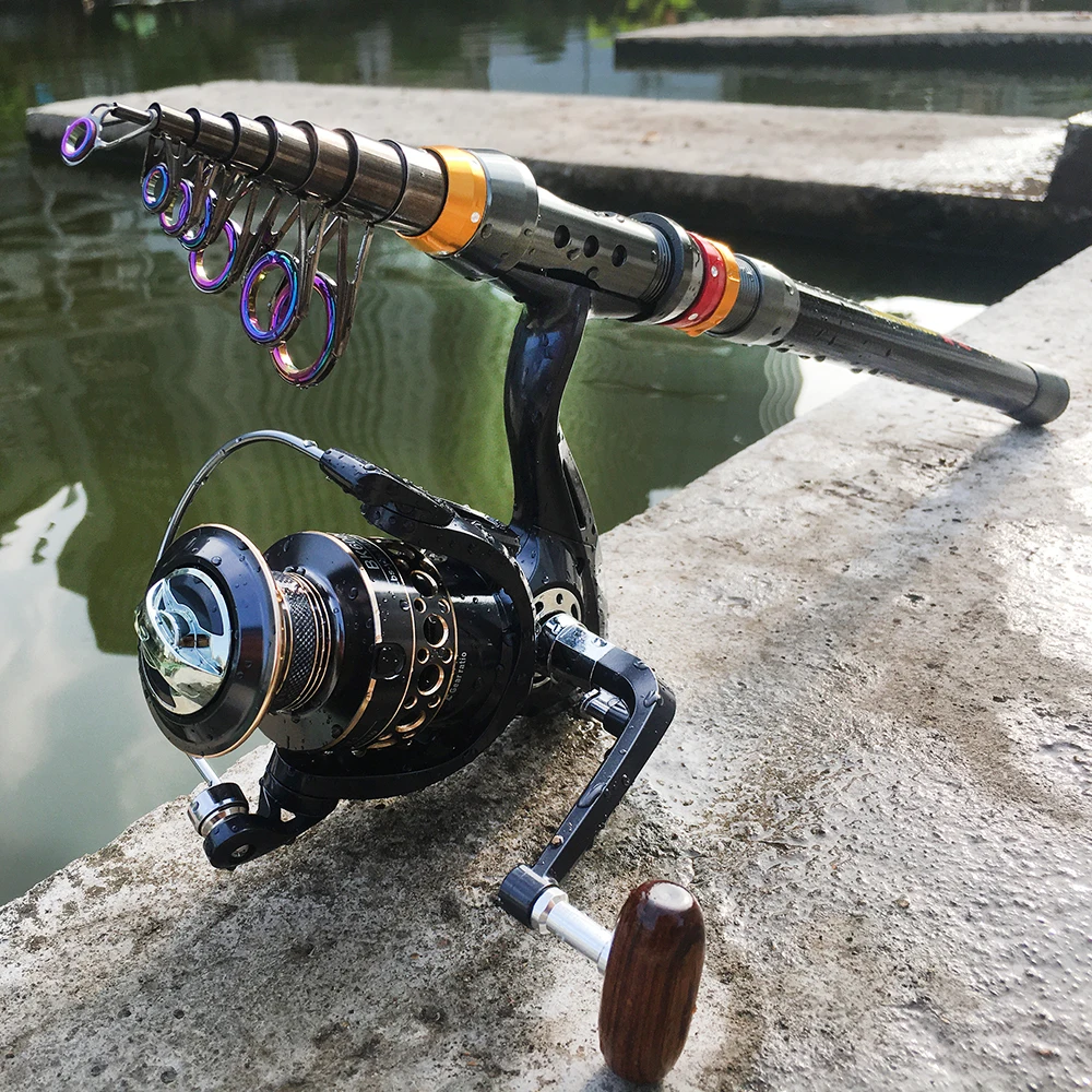 GHOTDA-caña de pescar giratoria telescópica de carbono, conjunto de carrete de pesca de largo alcance, 1,8 M, 2,1 M, 2,4 M, 3M, 2,7 M - imagen 5
