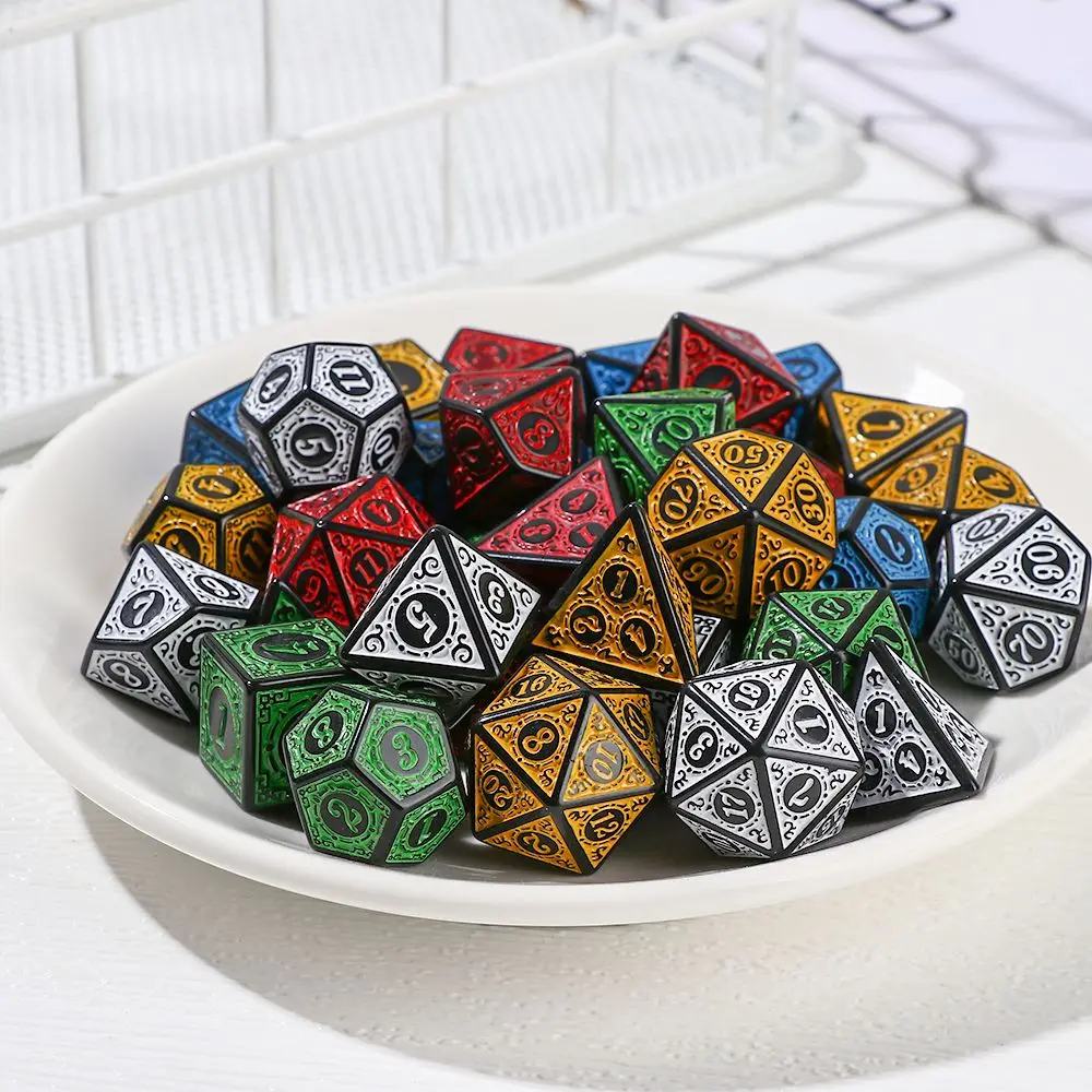 Juego de dados de 7 caras para juegos de mesa, juego de dados poliédricos, D4, D6, D8, D10, D12, D20, 7 piezas - imagen 4