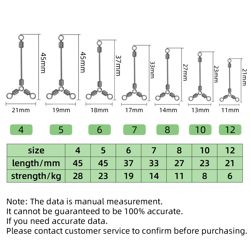 DNDYUJU-Conector de Pesca en forma de O de pierna larga, 30 piezas, rodamiento giratorio de tres vías, aparejos, accesorios de Pesca - imagen 2
