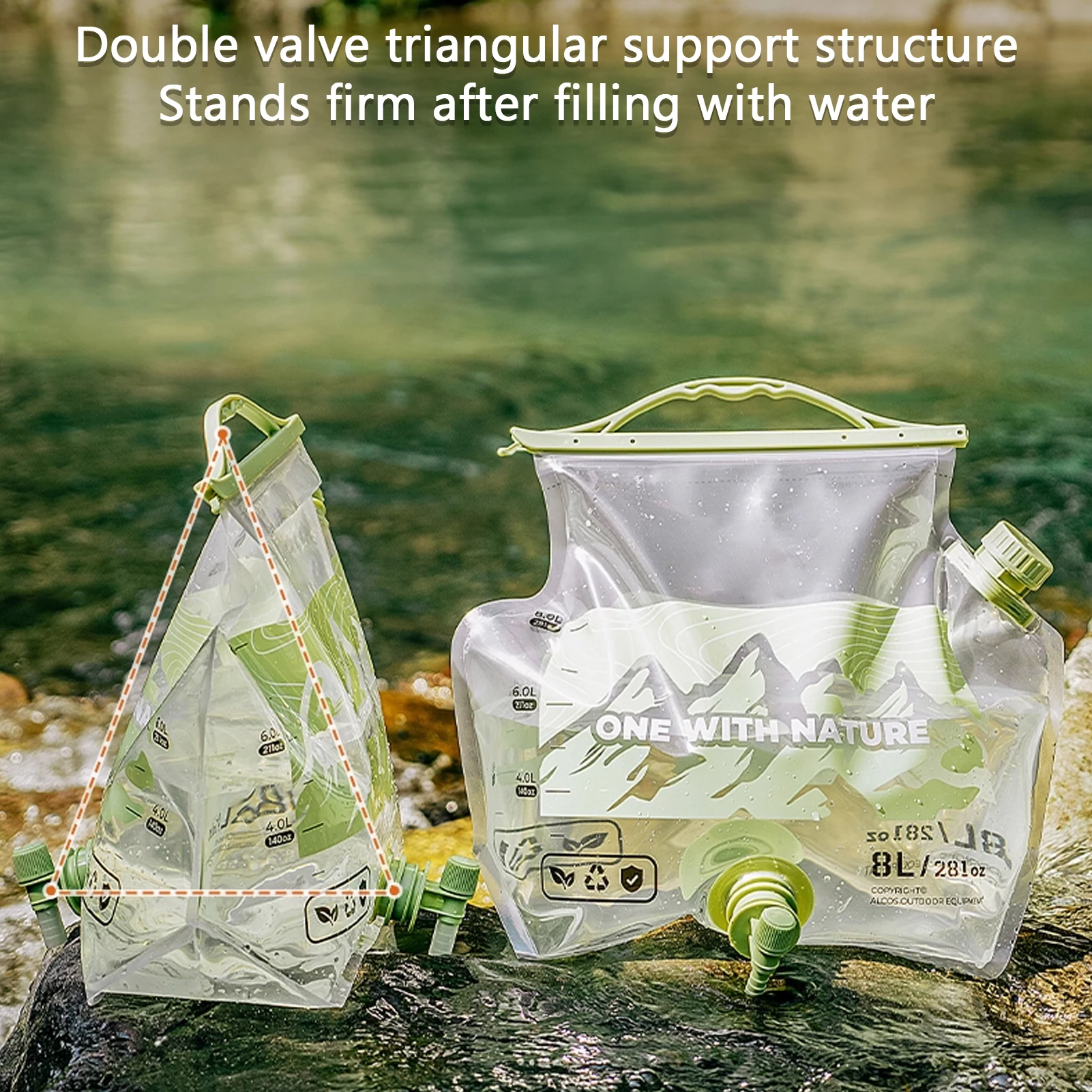 Bolsa de agua plegable con grifo para pesca y camping - imagen 2