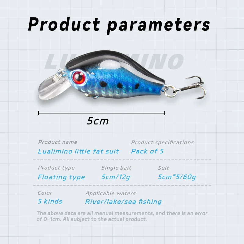 Cebo duro crankbait de 5 piezas de 5,5 cm 7,8g, señuelos artificiales, cebo biomimético para pesca al aire libre - imagen 4