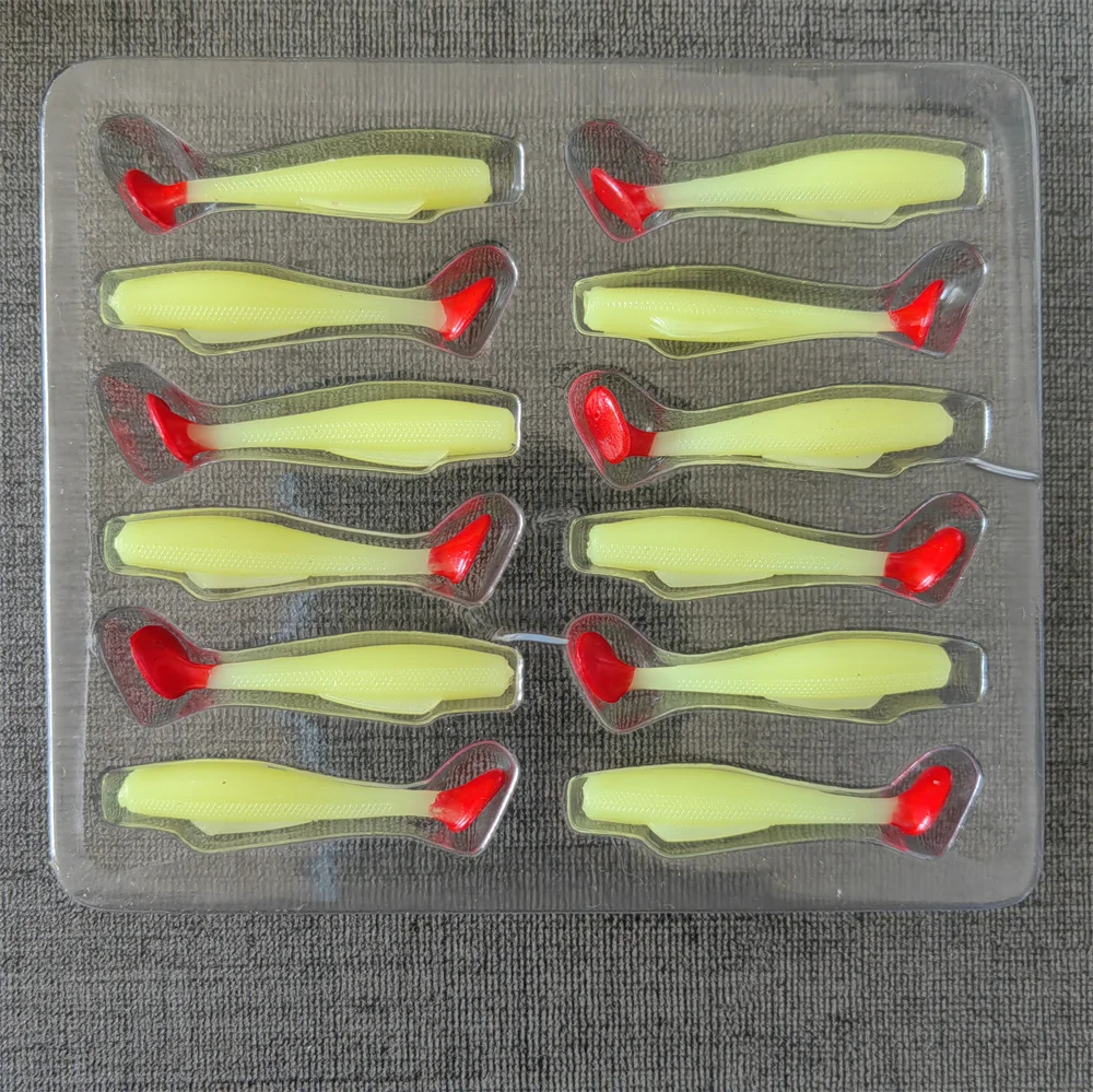 MUKUN 12 Uds TPR flotante Mini señuelo de Pesca suave 0,5g/40mm pequeño cebo Ttail Wobbler Isca Pesca aparejos de Pesca artificiales - imagen 5