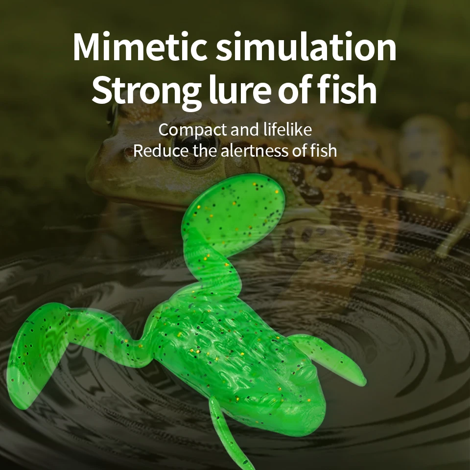 LINNHUE-Señuelos de rana Topwater, 5g, 10g, Señuelos de Pesca, cola de lubina, Rana, cebo Artificial suave, agua dulce, sin malezas, cabeza de serpiente - imagen 2