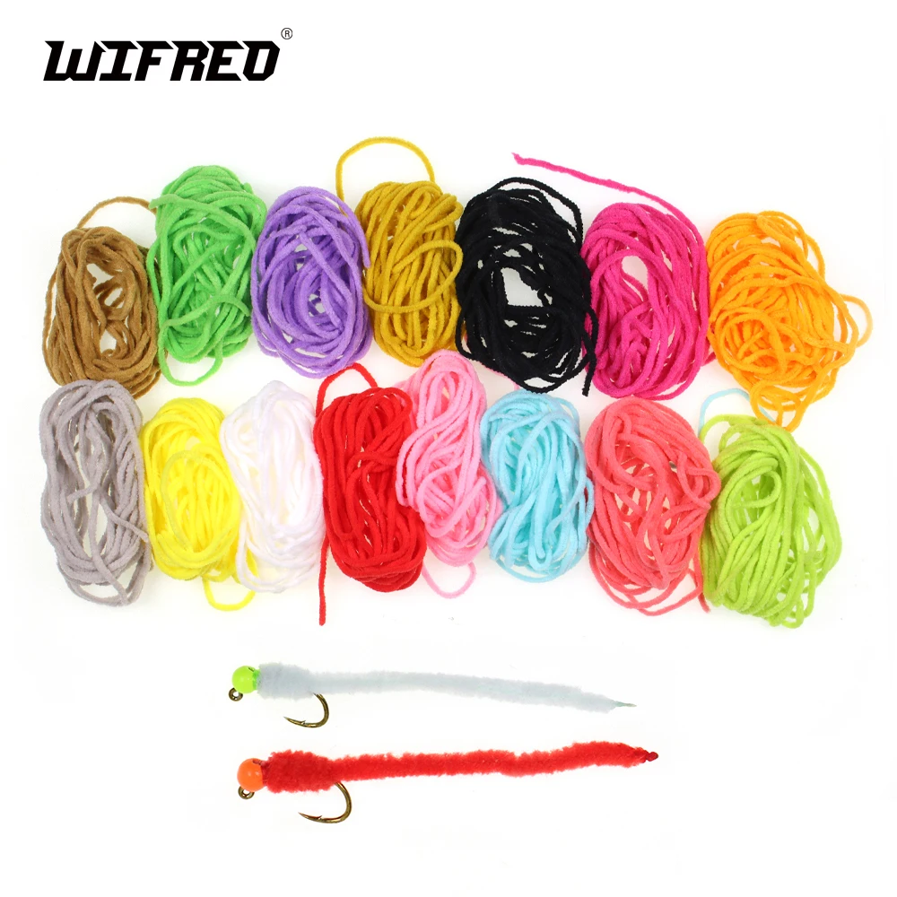 Wifreo-Mini fregona de chenilla para atado de moscas, fibra sintética, Caddis, moscas, gusanos de Squirmy, trucha, Material de fabricación de señuelos, 3 m/paquete - imagen 2