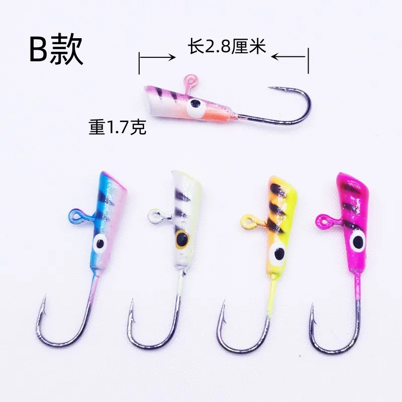 Anzuelo de pesca en hielo, Micro Mini anzuelos coloridos con cabeza de anzuelo, señuelo de raíz inferior, plantillas de pesca de invierno, lote de 10 piezas en oferta - imagen 3