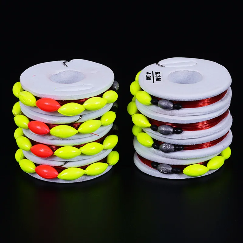 100 unids/lote productos de Pesca flotador de siete estrellas anzuelos de hilo de Pesca de nailon plomo 3,6 m/4,5 m/5,4 m/6,3 m/7,2 m accesorios de Pesca - imagen 2