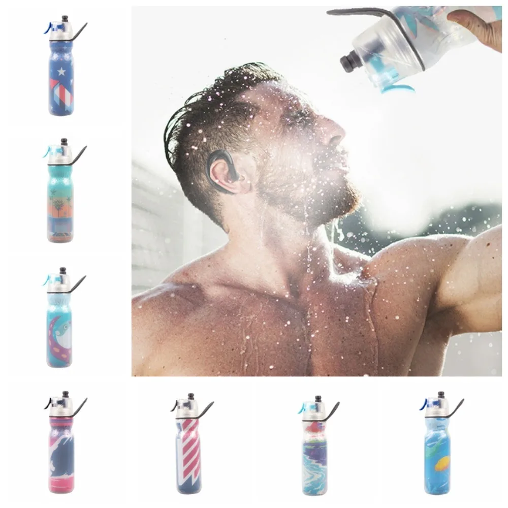 Botella de agua deportiva de 590ML, pulverizador de niebla para prevención de caídas, taza de agua con aislamiento frío, hervidor deportivo - imagen 2