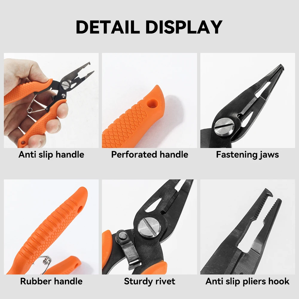 DNDYUJU alicates de pesca de precisión de acero inoxidable, tijeras multifuncionales para agua de mar, cortador de línea trenzada, equipo de pesca al aire libre - imagen 4