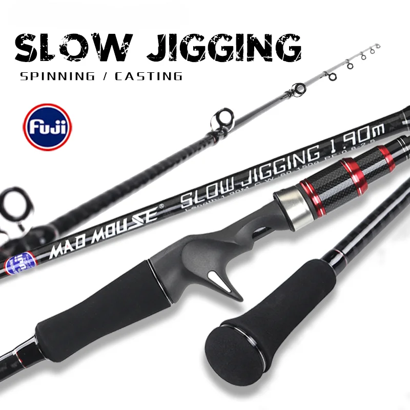 Caña MADMOUSE Carbono Alta Densidad para Slow Jigging