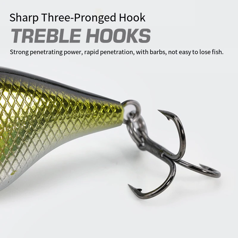 1 Uds. Señuelos duros VIB cebo de pesca anzuelos triples hundimiento Crankbait Wobber aparejos de pesca 4,6g 4cm - imagen 4