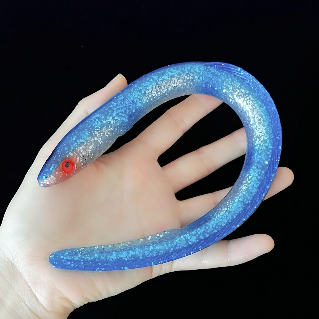 Señuelo de pesca de anguila suave, cebo Artificial grande de silicona, Lucio, aguja de plástico, aparejos Swimbait, 5 piezas, 30cm, 58g - imagen 5