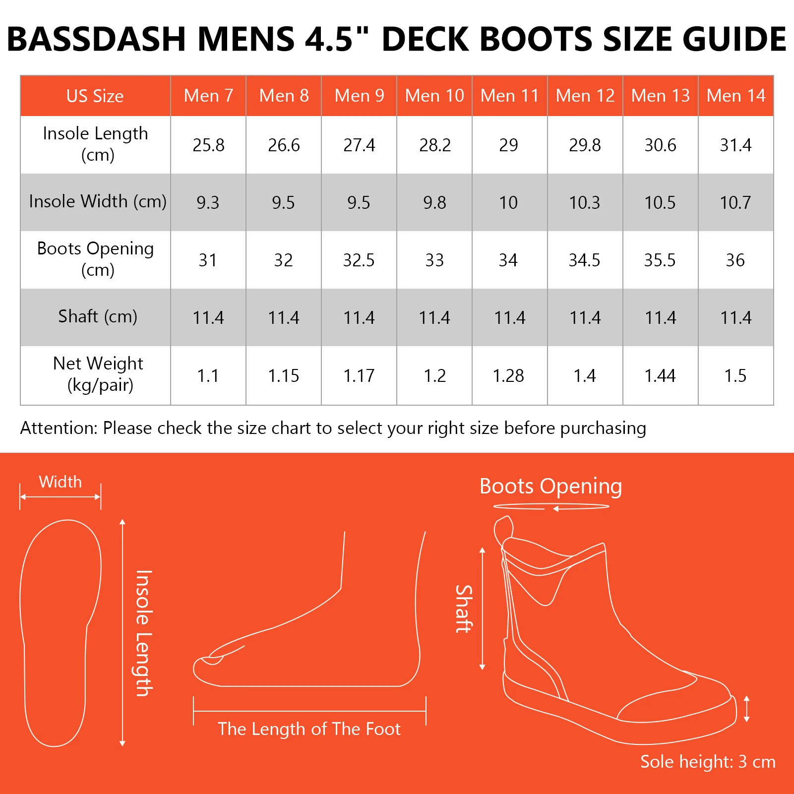 BASSDASH-Botas de pesca impermeables de 4,5 "para hombre, botines de goma antideslizantes, zapatos de lluvia para trabajo de jardinería en bote - imagen 2