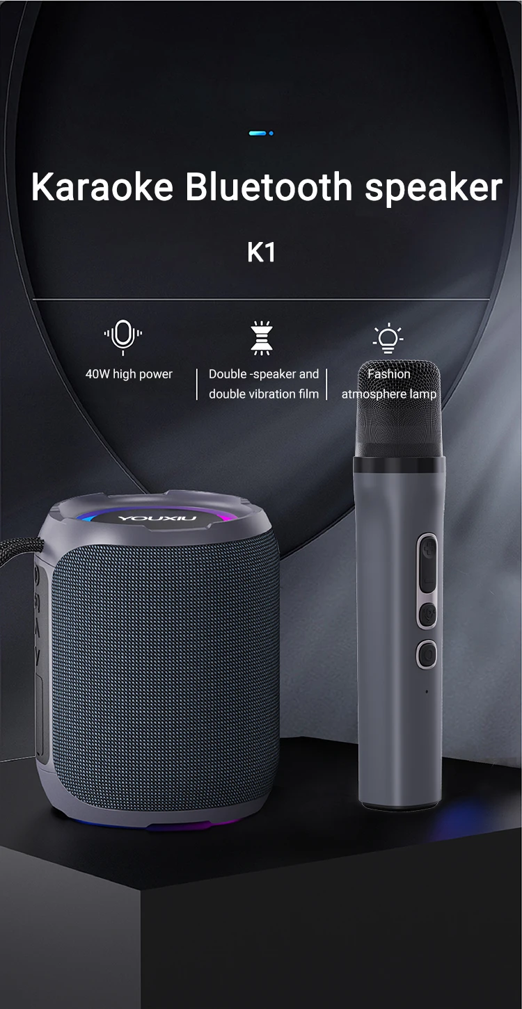 Altavoz Bluetooth portátil de 40W en uso al aire libre
