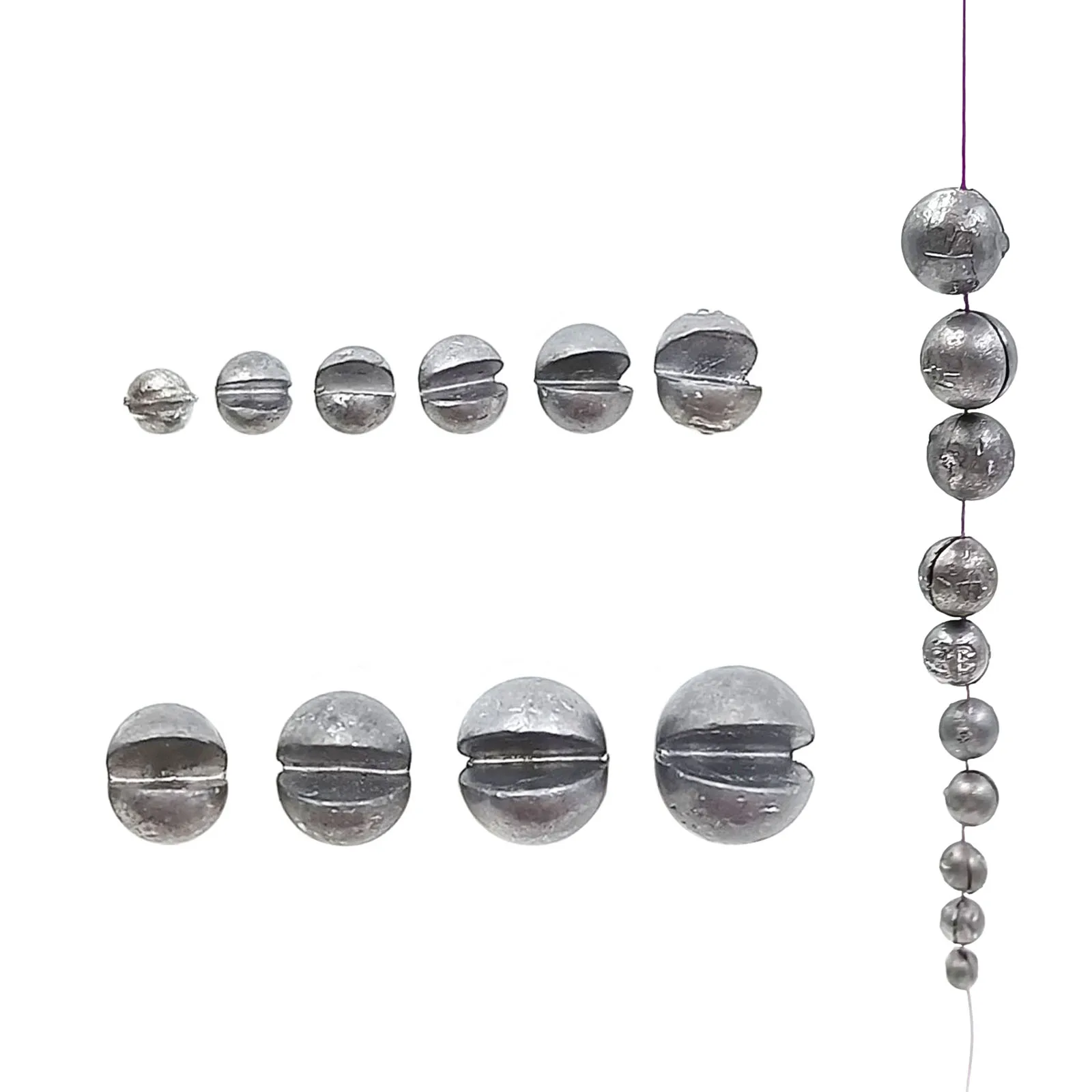 Plomo de tiro dividido, pesas de pesca, línea de pesca redonda extraíble, pesas con Clip en pesas de plomo, aparejos de pesca de lubina y trucha - imagen 5