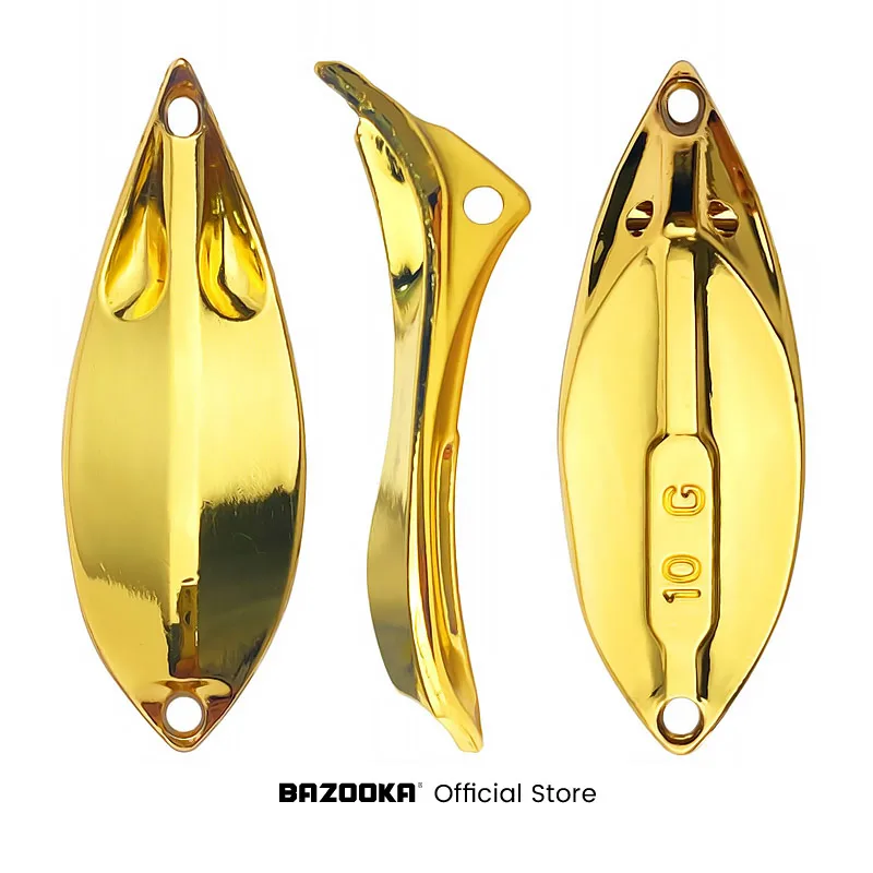 Bazooka-Juego de Señuelos de Pesca de Metal VIB Spinner, cebos de trucha de cobre duro, Kit de Spinnerbait dorado Artificial, aparejos de invierno - imagen 2