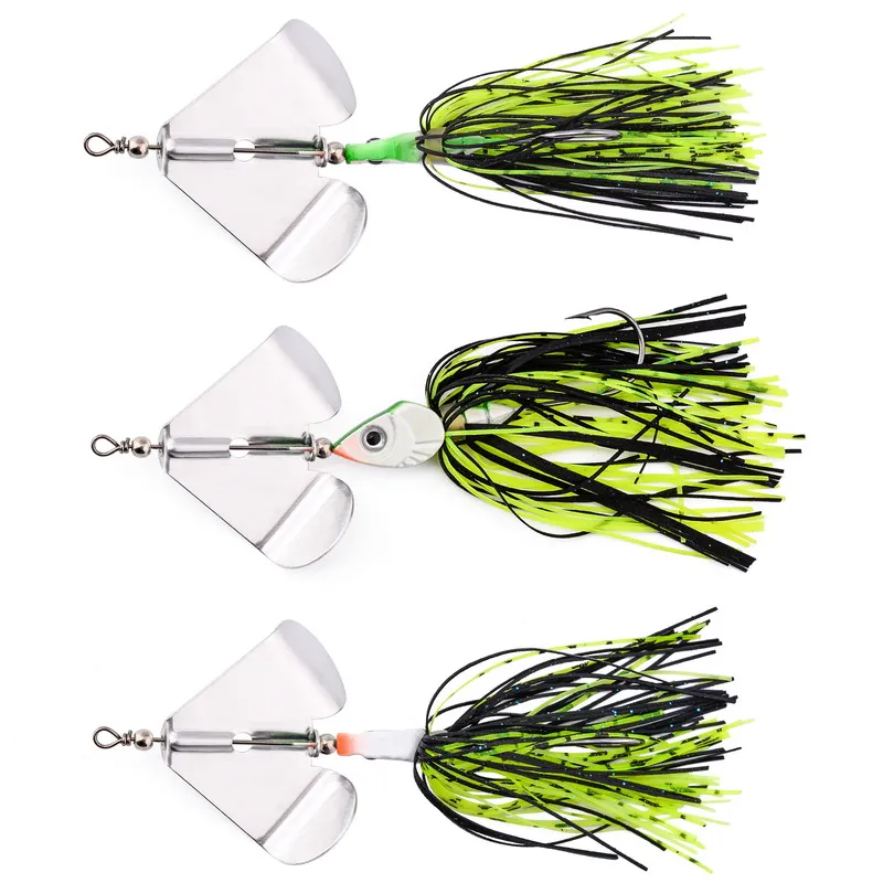 Juego de cebo giratorio de pesca de colores variados, plantilla de falda con hoja en forma de corazón para lubina, trucha, salmón, 10g, 14g, 10 Uds. - imagen 3