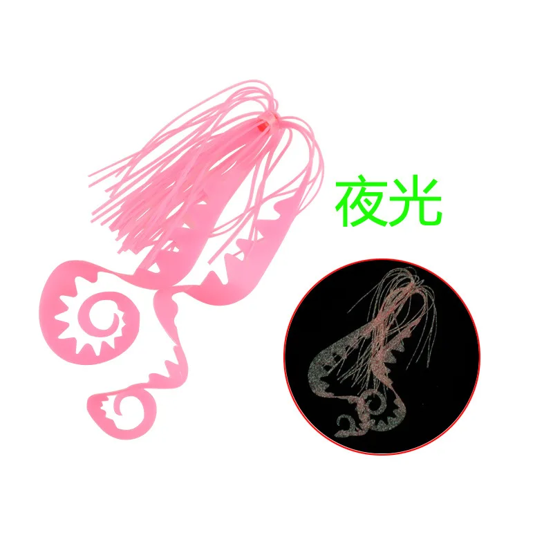 Testar Kit de pesca DIY - Faldas de silicona multicolores Grub Tails Plantillas de cabeza de plomo - Remolque de plástico suave para lubina, trucha, cabeza de serpiente - imagen 5