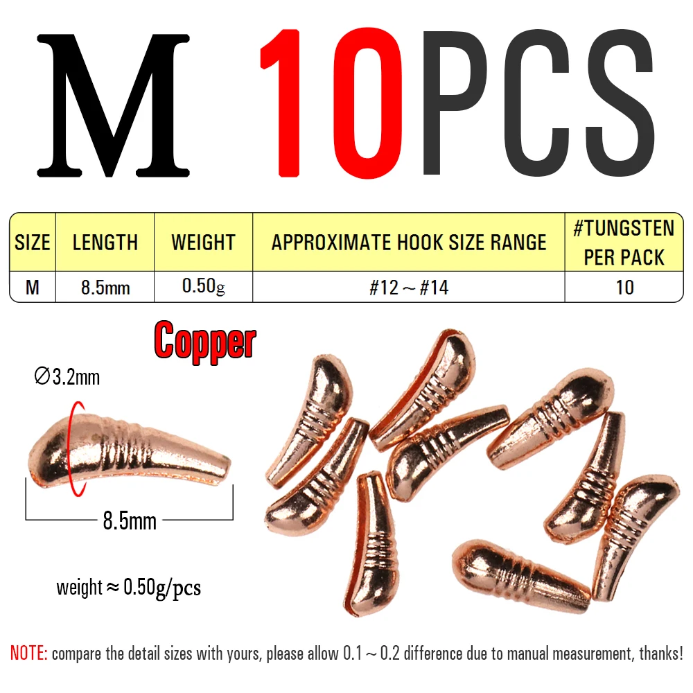 10pcs Size M Copper