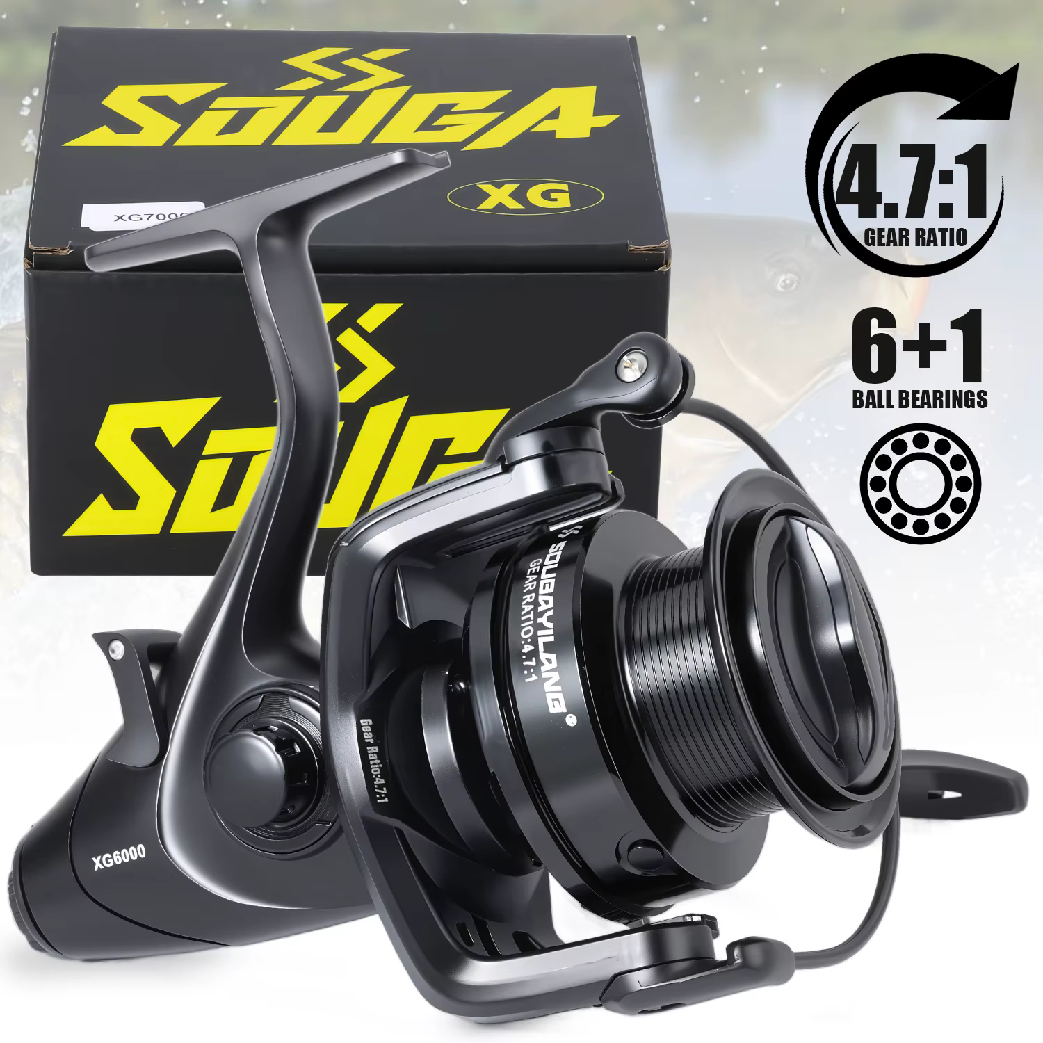 Carrete Sougayilang 6000 Metálico – Surfcasting para Grandes Peces