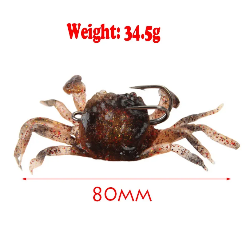 Señuelos de pesca blandos, cebo Artificial de cangrejo con anzuelos afilados, señuelo de Jigging, aparejos de criatura marina, cebo falso, 10cm, 35g, 1 ud. - imagen 5