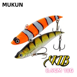 MUKUN-señuelo de pesca con vibración que se hunde, 8,9 CM, 18G, cebo duro Artificial VIB, pesca en hielo en invierno, Lucio, aparejos de cebo Isca Pech