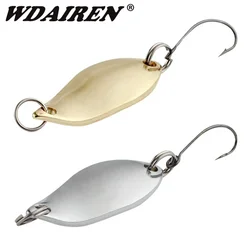 Señuelos de pesca con cuchara giratoria de Metal, 3cm, 5g, cebo dorado y plateado, lentejuelas, ruido, cucharas, anzuelo de alto carbono, aparejos de pesca, 1 ud.