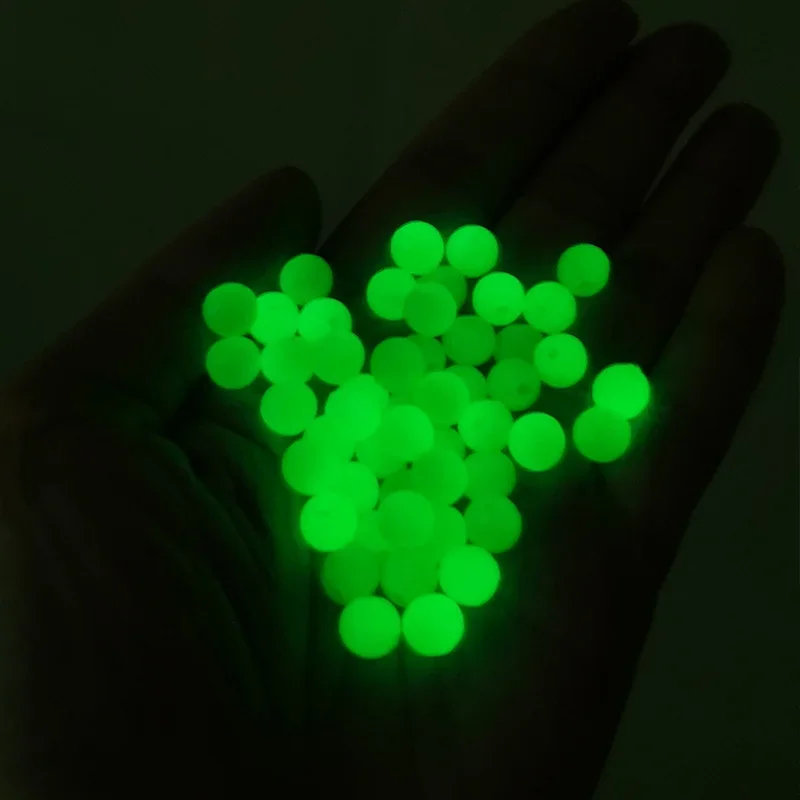 50 unids/lote de cuentas de pesca de ojo de pez, 6mm, 8mm, colores mezclados, luminosas, aparejos de Carolina, taxis, aparejos de pesca, Kit DIY, aparejos de pesca de lubina - imagen 3