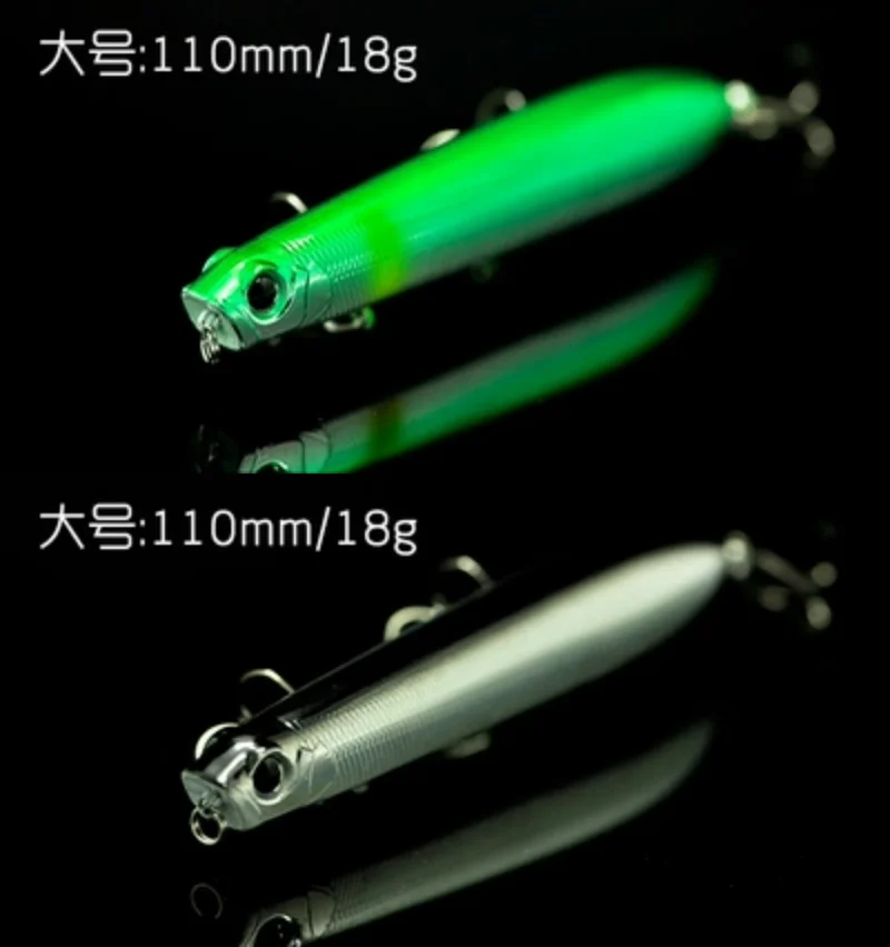 Señuelo de pesca Zigzag Bait Z Swimbait Topwater flotante Popper lápiz señuelos de fundición larga anzuelo de propietario 18g - imagen 5