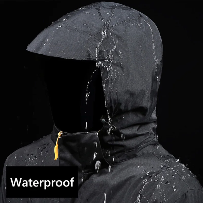 Chaqueta con capucha para mujer, abrigo 3 en 1 desmontable, impermeable, 3 en 1, para senderismo, Camping, Otoño e Invierno - imagen 4