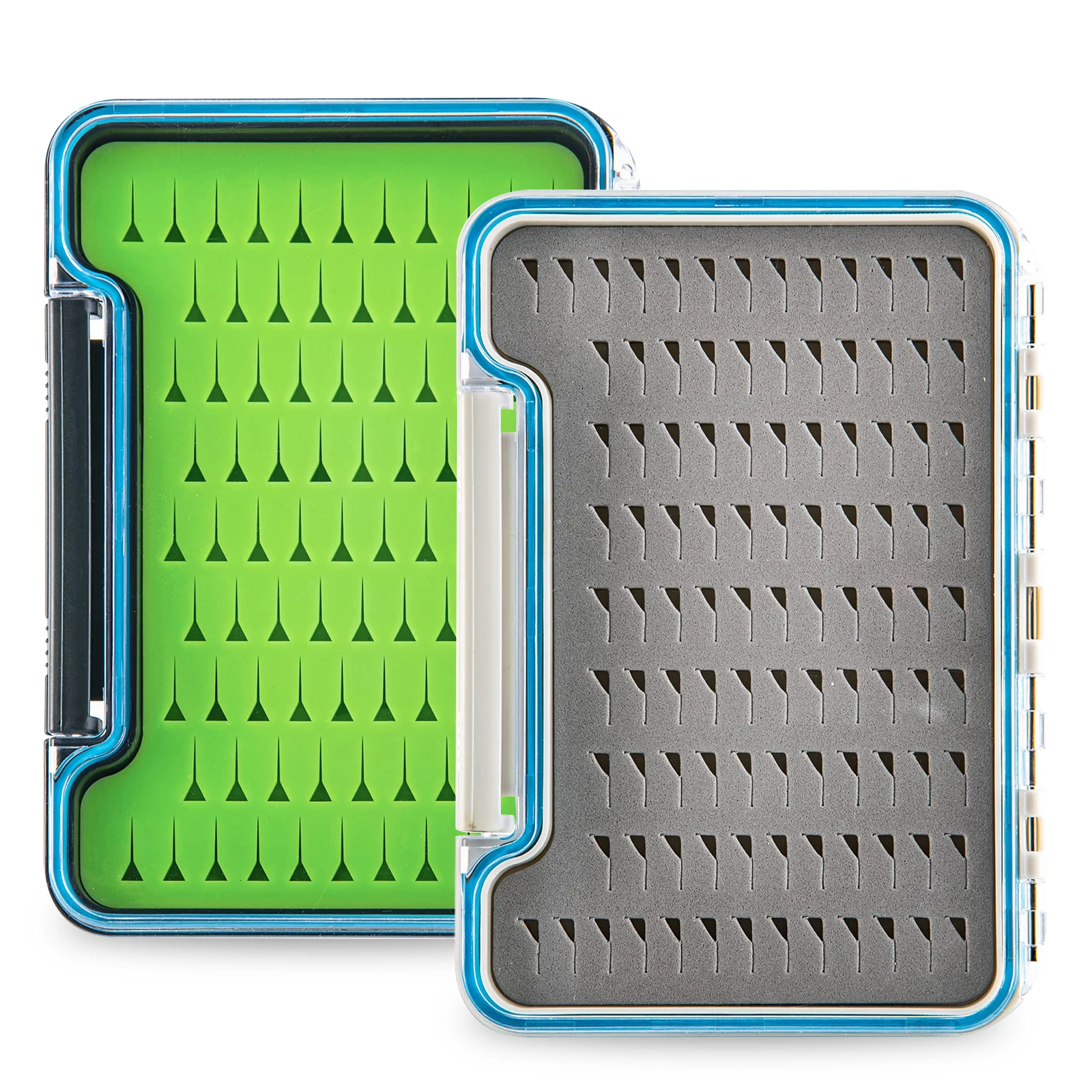 Goture-caja de señuelos con mosca 100%, resistente al agua, portátil, para trucha, moscas, cebo, caja de almacenamiento con funda de inserción de silicona, accesorio de pesca de plástico