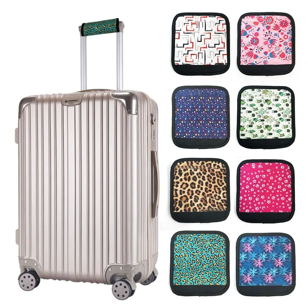 Neoprene Luggage Handle Wrap Grip Printed Pattern Soft Suitcase Bag Handle Identifier Handle Sleeve