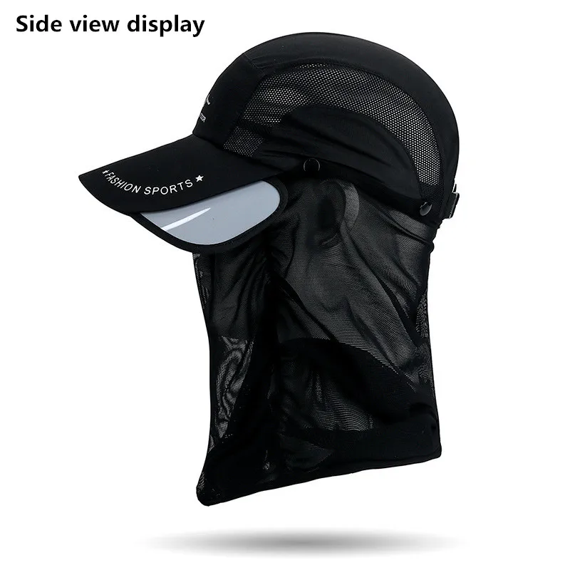 360 °   Sombrero para el sol de pesca portátil, protección solar para ciclismo y senderismo al aire libre, equipo de pesca desmontable y ajustable - imagen 3