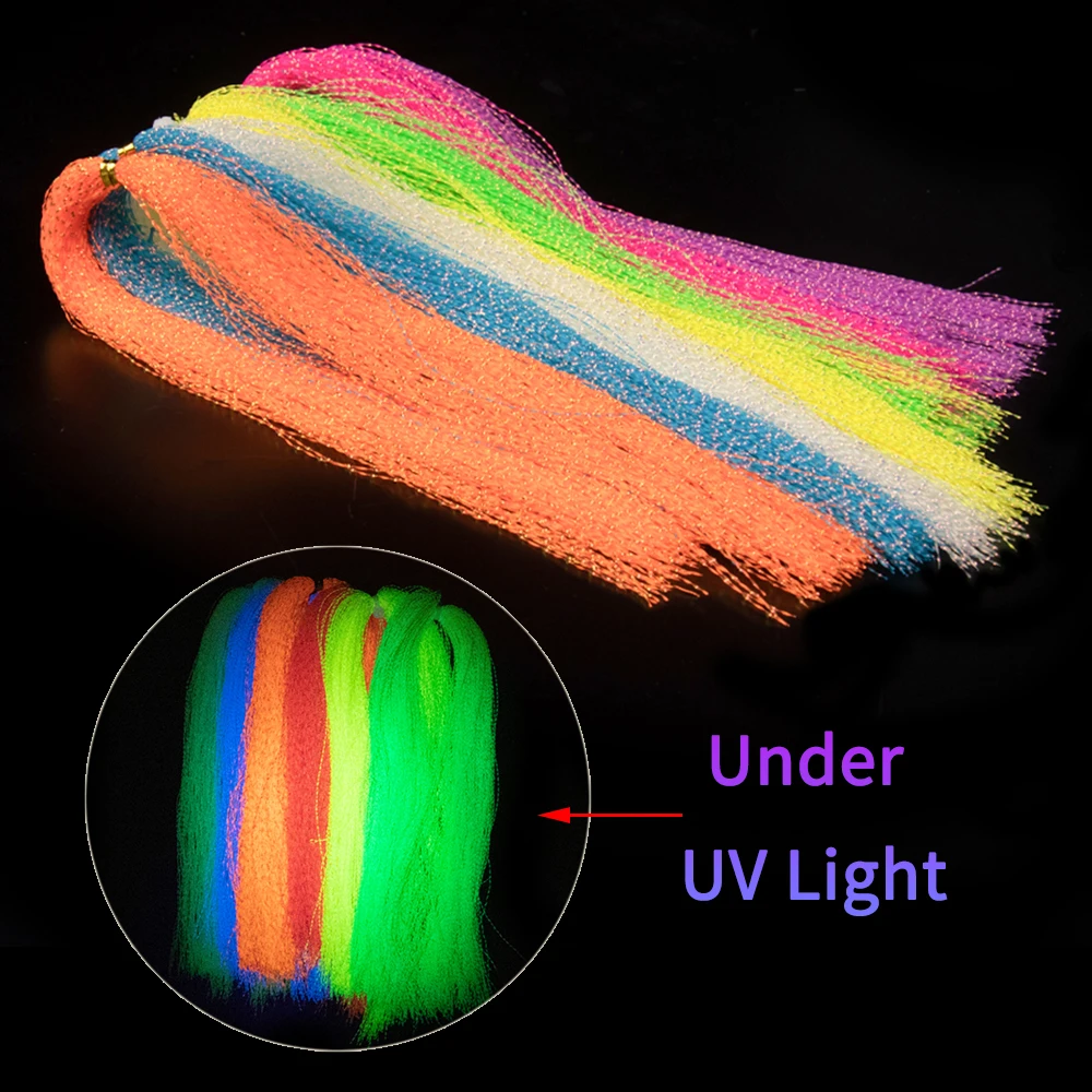 ICERIO luminoso colorido Flashabou oropel holográfico pesca con mosca atado cristal Flash cadena Jig gancho señuelo Material de fabricación - imagen 5