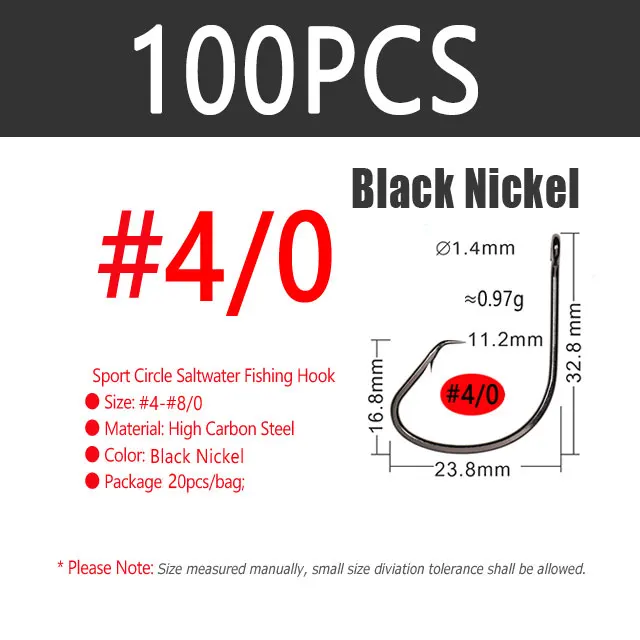 100pcs Size4I0 Black