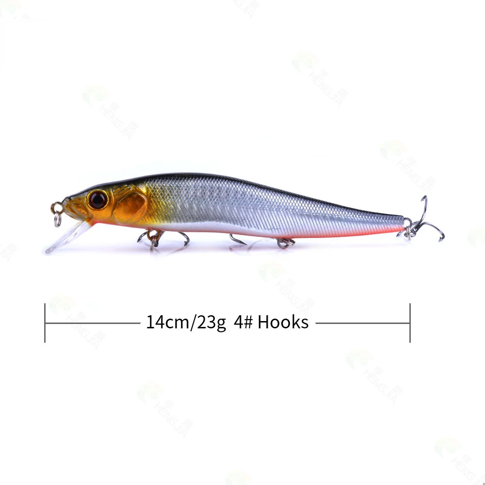 Señuelos de Pesca de pececillo flotante, 140mm, 19g, Trolling, Twitch, Wobbler, cebo duro Artificial, trucha de agua de mar, Isca, aparejos de Pesca Jerkbait - imagen 3