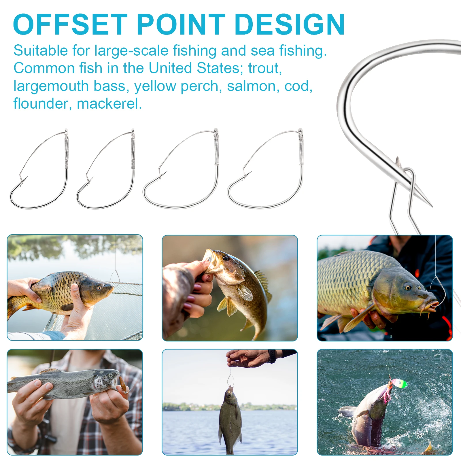 Goture 30 unids/lote anzuelo de pesca con púas sin malezas 2 #   3 #   Gancho de gusanos individuales para lubina de acero rico en carbono para aparejos de pesca de trucha y lubina - imagen 5