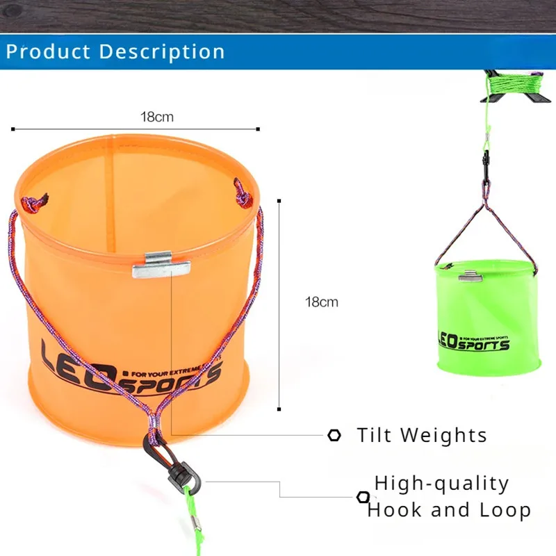 Cubo de pesca de tres colores – Resistentes y duraderos con compartimentos - imagen 2