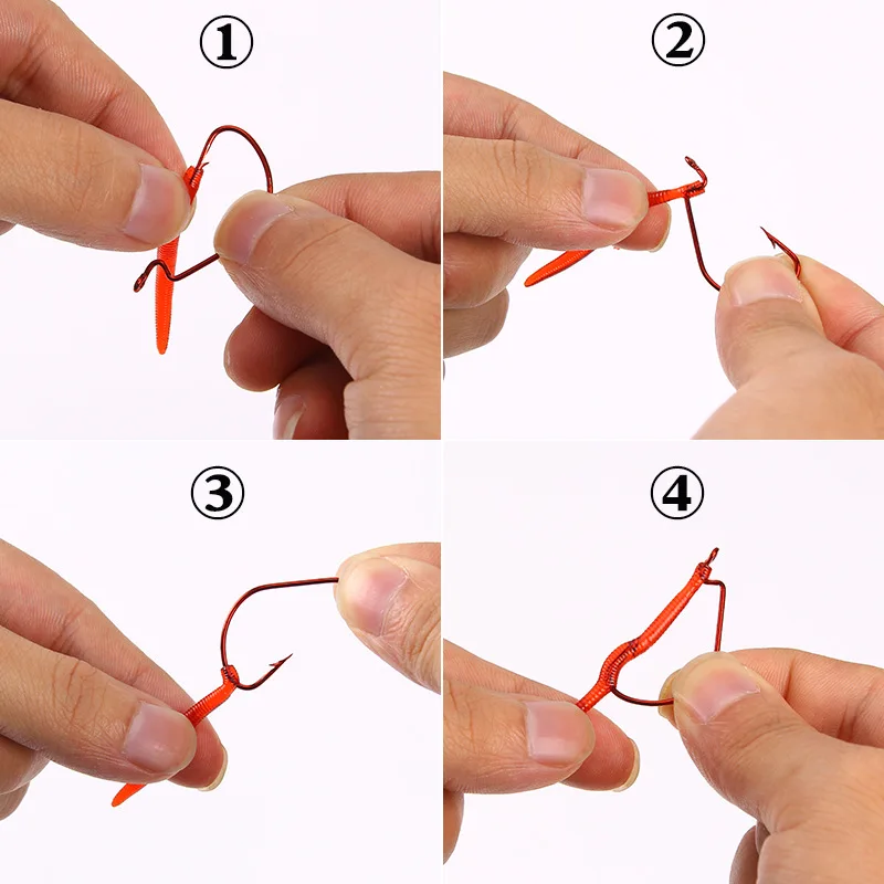 Señuelo suave de gusano rojo realista, cebo Artificial de silicona para pesca de hielo, camarón, lubina y carpa, 100 piezas, 3,5 cm - imagen 2