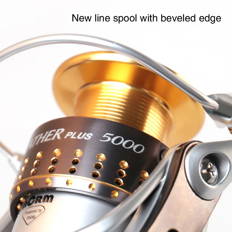 RYOBI-carrete de pesca giratorio de Metal, pluma de mar PLUS, mango 2000-8000, 5 + 1BB, arrastre máximo de 7,5 KG, relación de engranaje 5,0: 1 para juego grande - imagen 4