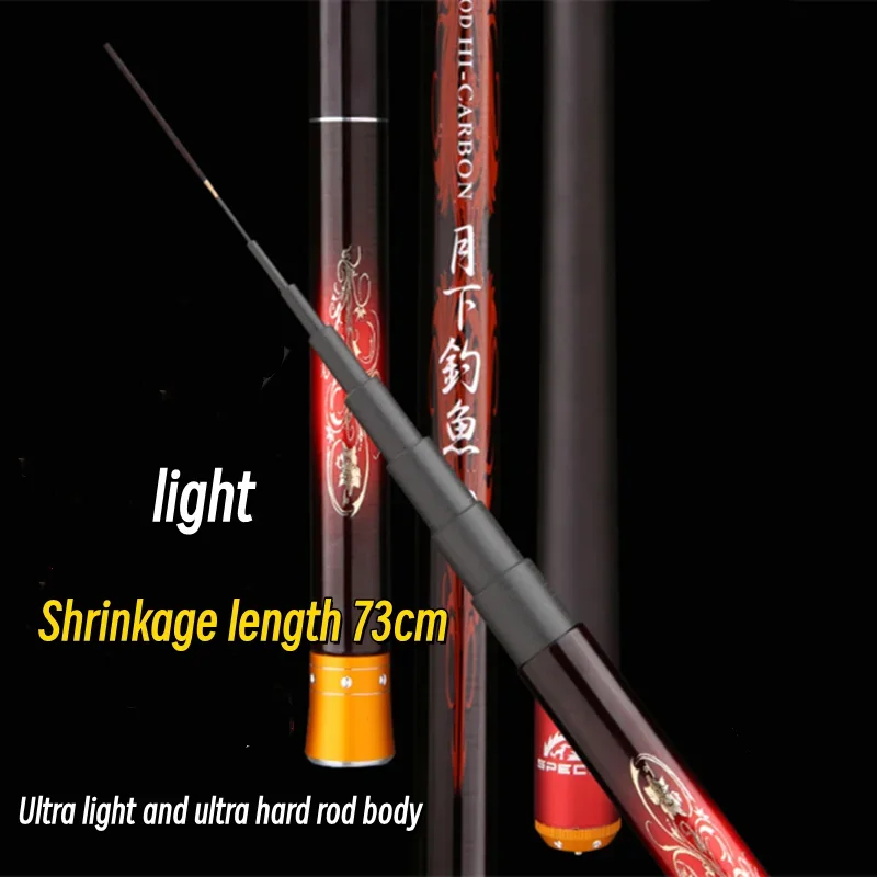 Caña de pescar telescópica ultraligera, alimentador de carpa de agua dulce de fibra de carbono, 3,6/4,5/5,4/6,3/7,2 m, caña de pescar de invierno - imagen 4