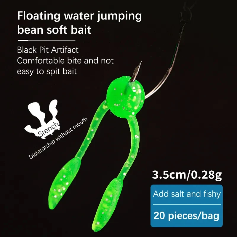 Señuelo de plástico blando para Pesca, cebo flotante de gusano, Swimbait, Swimbaits de salto, trucha, lubina, Crappie, 0,28g, 3,3 cm, 20 piezas - imagen 2