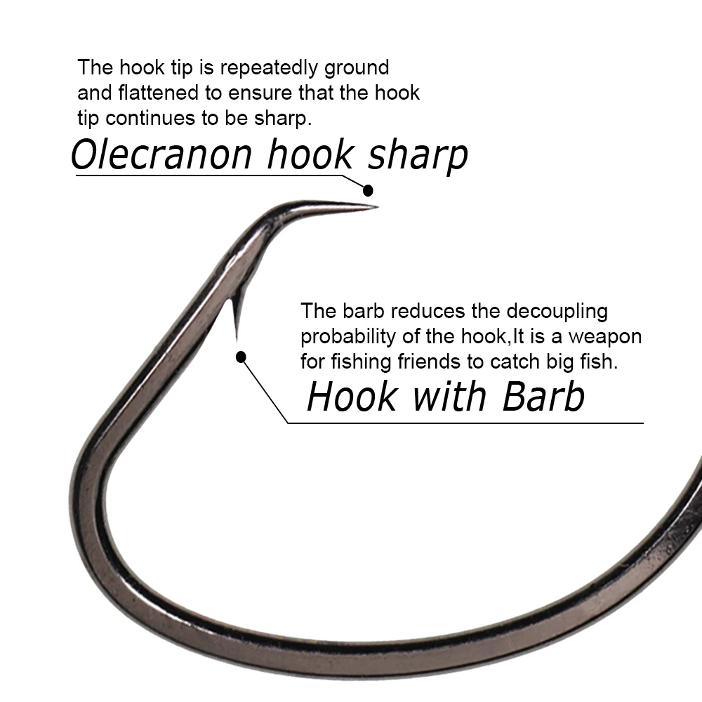 100 Uds anzuelo de pesca 7381 anzuelos de Color negro y rojo anzuelos deportivos circulares de agua salada precio al por mayor aparejos de pesca 3/0 4/0 5/0 - imagen 5