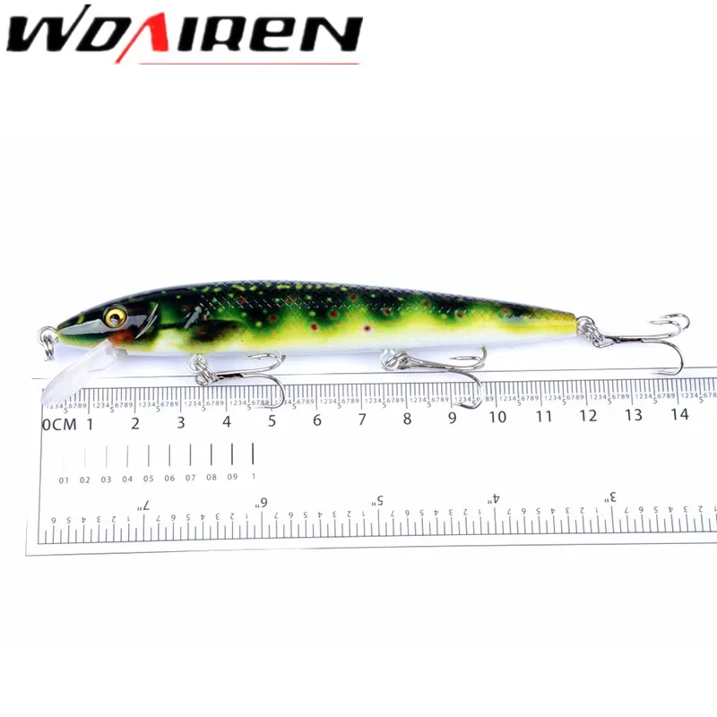 1 cebo de Pesca flotante Jerkbait Minnow 12cm/13,5g señuelo de Pesca señuelo duro cebo Artificial señuelo oscilante de plástico Pesca - imagen 2